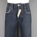 JOHN GALLIANO Size 30 Navy Wash Distressed Denim Back Hoop Jeans JOHN GALLIANO