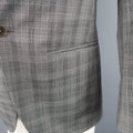 JOHN VARVATOS 36 Grey Plaid Wool Peak Lapel Sport Coat JOHN VARVATOS