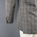 JOHN VARVATOS 36 Grey Plaid Wool Peak Lapel Sport Coat JOHN VARVATOS