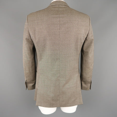 JOHN VARVATOS Chest Size 38 Regular Brown & Grey Nailhead Virgin Wool Sport Coat