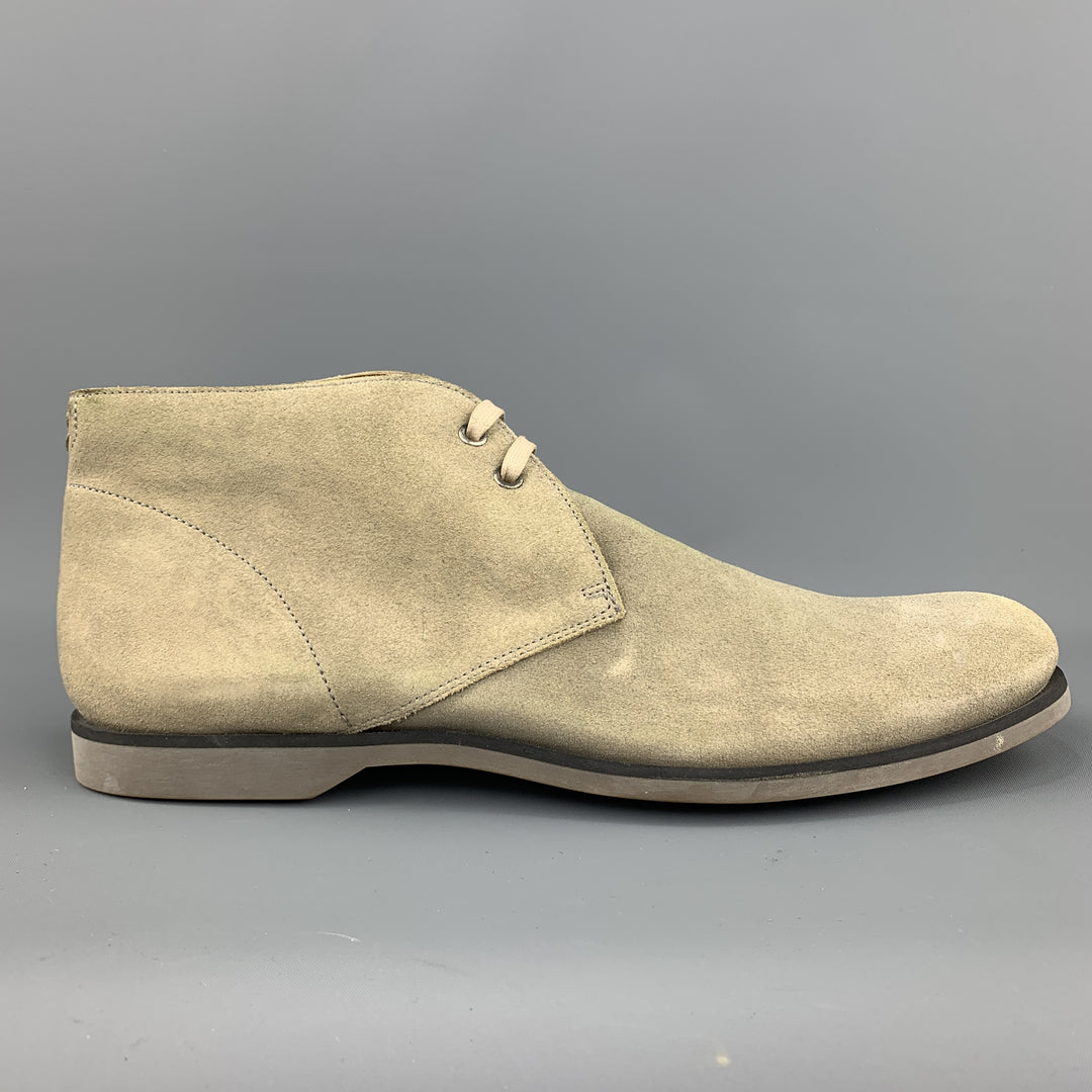 JOHN VARVATOS Size 12 Grey Dirty Wash Lace Up Desert Boots