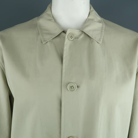 JOHN VARVATOS Chest Size XL Khaki Solid Cotton Belted Coat