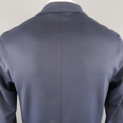 JUNDRO 40 Navy Wool Blend Long Coat
