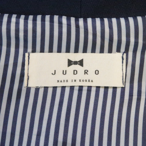 JUNDRO 40 Navy Wool Blend Long Coat