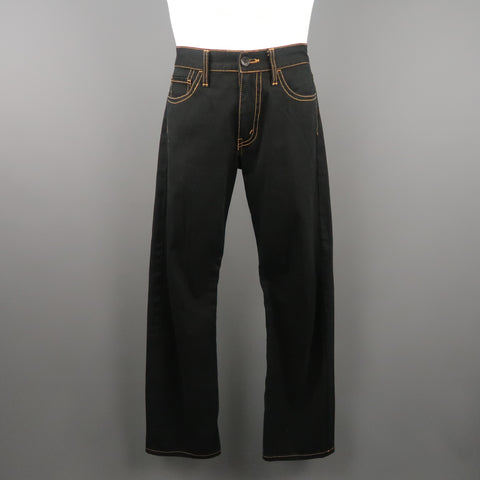 JUNYA WATANABE Size 34 Black Gold Contrast Stitch Jeans