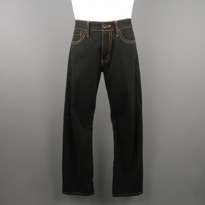 JUNYA WATANABE Size 34 Black Gold Contrast Stitch Jeans