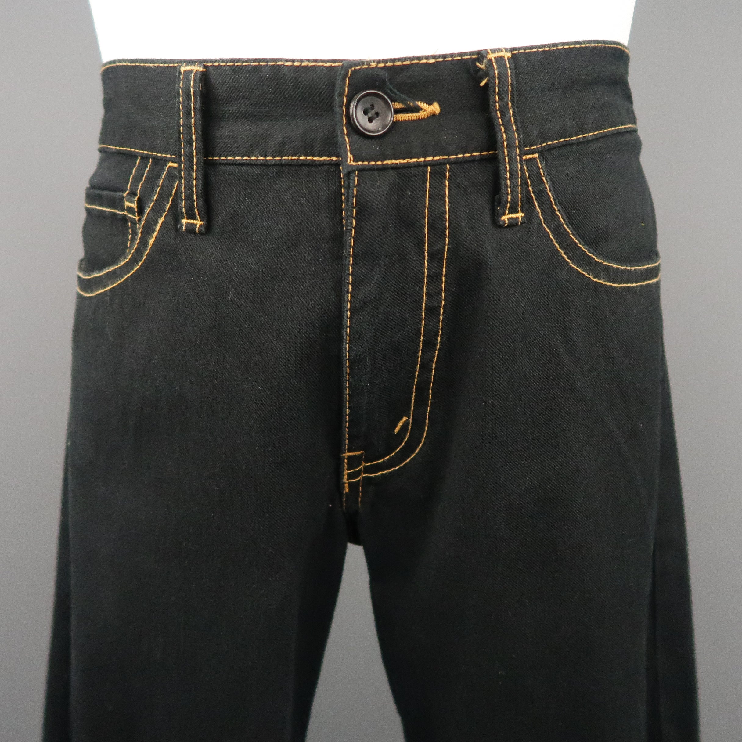 UCC - 【希少、新品・未使用】UCC／「桑田佳祐×UCC BLACK JEANS」 JUNYA WATANABE Size 34 Black Gold Contrast Stitch Jeans