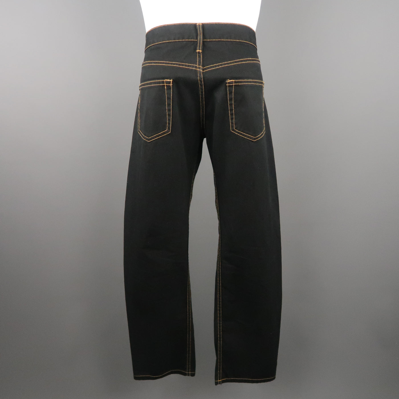 JUNYA WATANABE Size 34 Black Gold Contrast Stitch Jeans