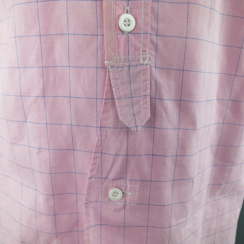 JUNYA WATANABE Size L Pink & Blue Window Pane Cotton Long Sleeve Shirt 2012