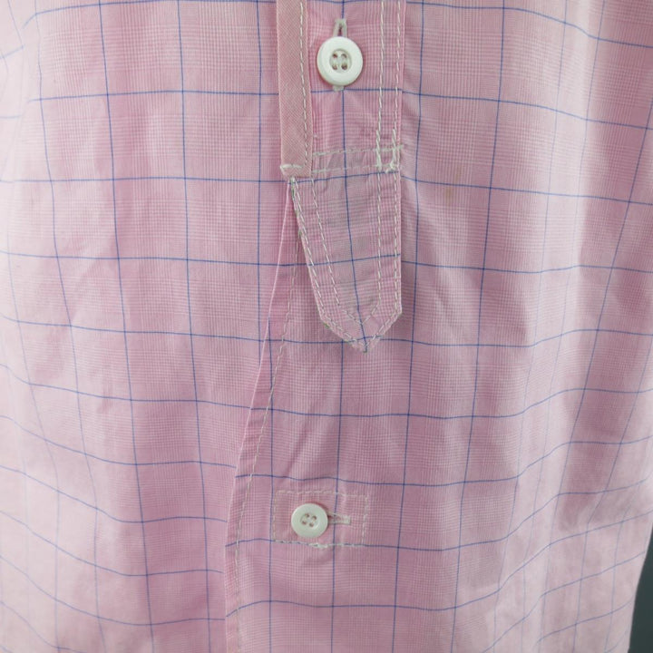 JUNYA WATANABE Camisa de manga larga de algodón con panel de ventana rosa y azul talla L 2012 