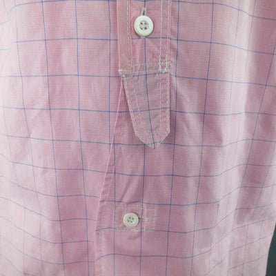 JUNYA WATANABE Size L Pink & Blue Window Pane Cotton Long Sleeve Shirt 2012