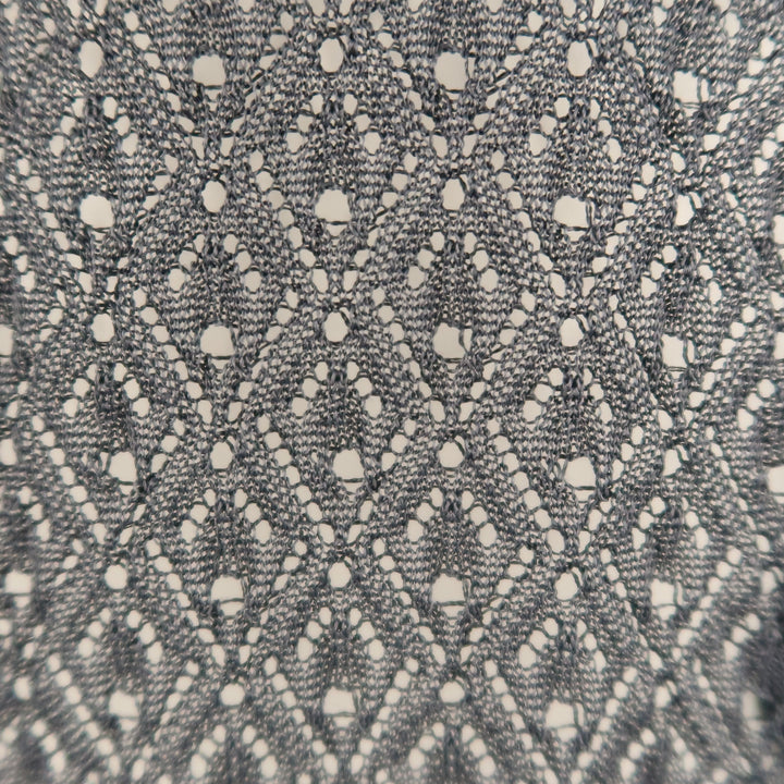 JUNYA WATANABE Size S Black & Gray Distressed Cable Knit Pullover