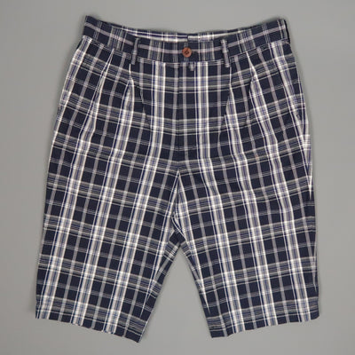 JUNYA WATANABE Size S Navy & White Plaid Cotton Zip Fly Shorts
