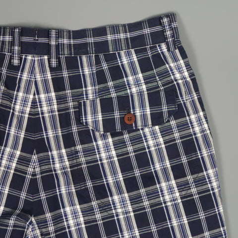 JUNYA WATANABE Size S Navy & White Plaid Cotton Zip Fly Shorts