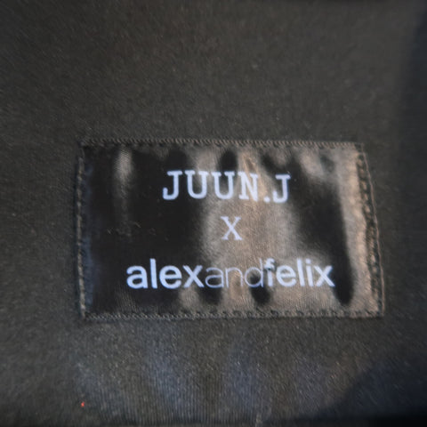 JUUN.J Size XS Black ALEX and FELIX Graphic Neoprene Sweatshirt