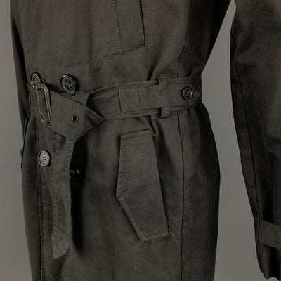 KAI AAKMANN L Black Cotton Double Breasted Trenchcoat