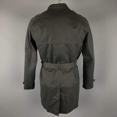 KAI AAKMANN L Black Cotton Double Breasted Trenchcoat