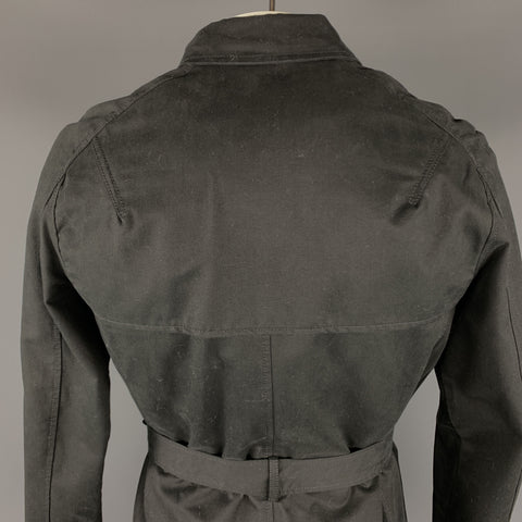 KAI AAKMANN L Black Cotton Double Breasted Trenchcoat