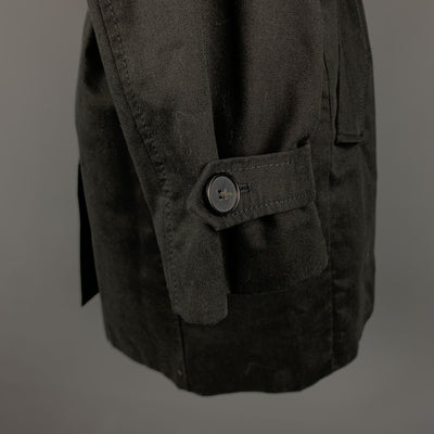 KAI AAKMANN L Black Cotton Double Breasted Trenchcoat