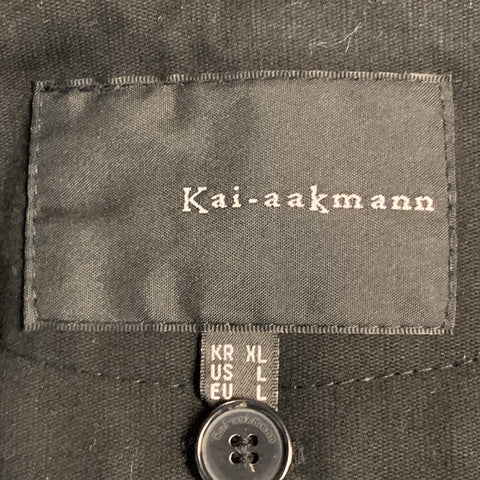 KAI AAKMANN L Black Cotton Double Breasted Trenchcoat