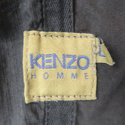 KENZO L Regular Black Solid Cotton Notch Lapel  Sport Coat