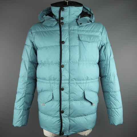 KJUS L Teal Quilted Down Filled Polyester Hooded Ski Parka Jacket