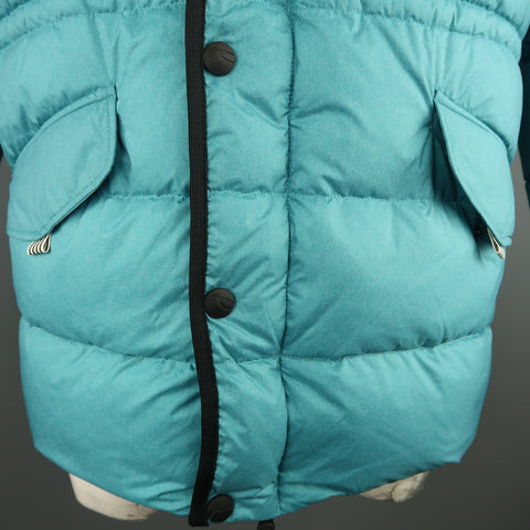 KJUS L Teal Quilted Down Filled Polyester Hooded Ski Parka Jacket