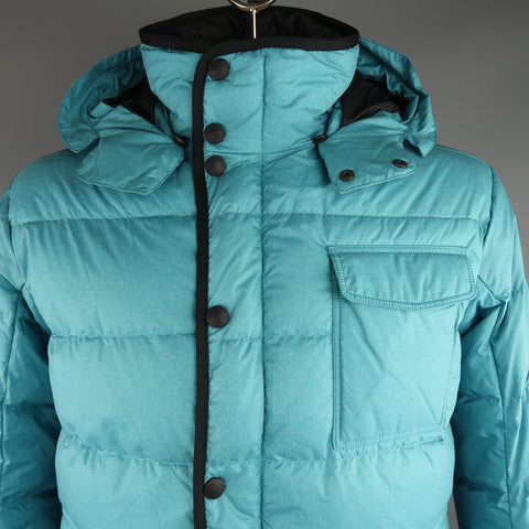 KJUS L Teal Quilted Down Filled Polyester Hooded Ski Parka Jacket
