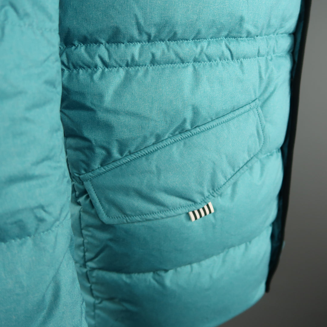 KJUS L Teal Quilted Down Filled Polyester Hooded Ski Parka Jacket