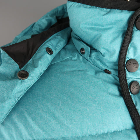 KJUS L Teal Quilted Down Filled Polyester Hooded Ski Parka Jacket