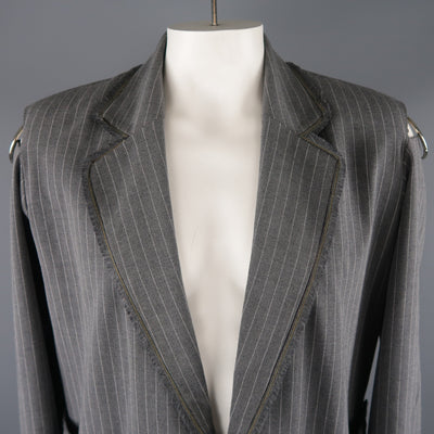 KLEI 40 Grey Stripe Wool Jacket