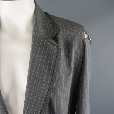 KLEI 40 Grey Stripe Wool Jacket