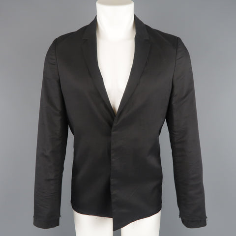 KRIS VAN ASSCHE 36 Regular Black Layered Raw Edge Wool Sport Coat