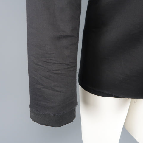 KRIS VAN ASSCHE 36 Regular Black Layered Raw Edge Wool Sport Coat