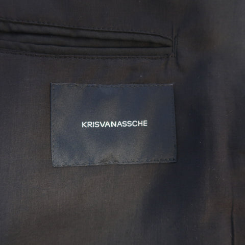 KRIS VAN ASSCHE 36 Regular Black Layered Raw Edge Wool Sport Coat