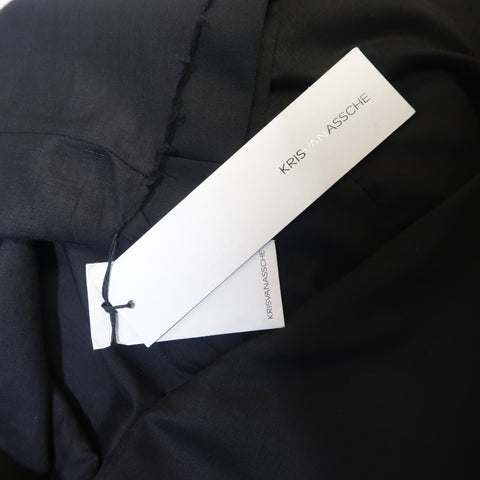 KRIS VAN ASSCHE 36 Regular Black Layered Raw Edge Wool Sport Coat
