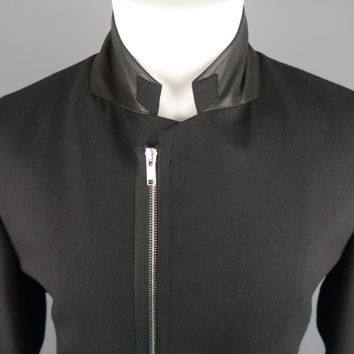 KRIS VAN ASSCHE 42 Short Black Wool Blend Sport Coat