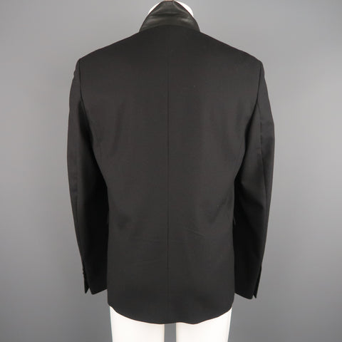 KRIS VAN ASSCHE 42 Short Black Wool Blend Sport Coat