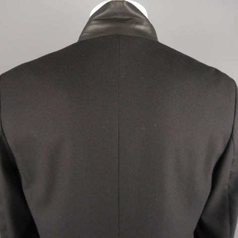 KRIS VAN ASSCHE 42 Short Black Wool Blend Sport Coat