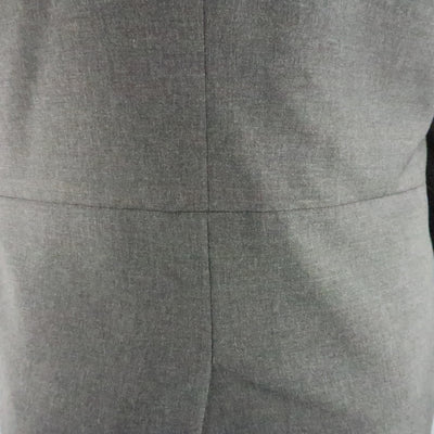 LANVIN 40 Short Charcoal Wool Black Satin Trim Peak Lapel Suit