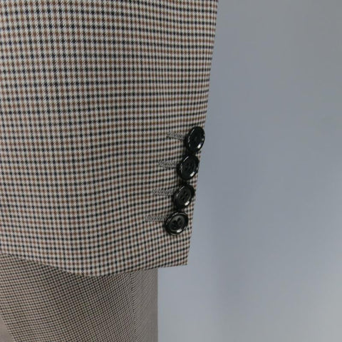 LANVIN 42 Regular Plaid Grey Wool Blend Suit