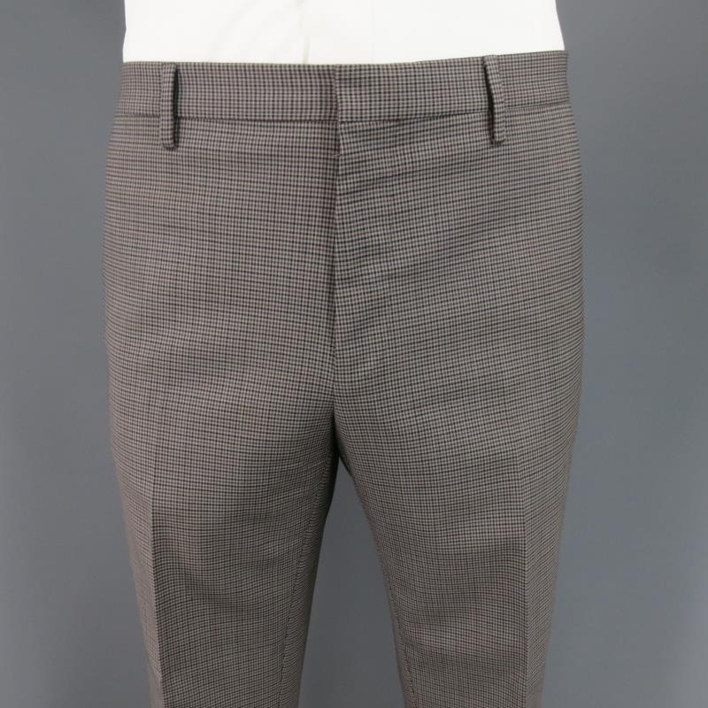 LANVIN 42 Regular Plaid Grey Wool Blend Suit