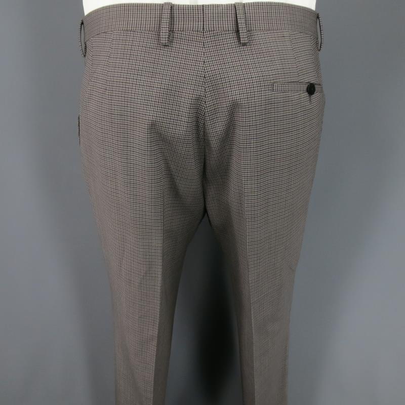 LANVIN 42 Regular Plaid Grey Wool Blend Suit