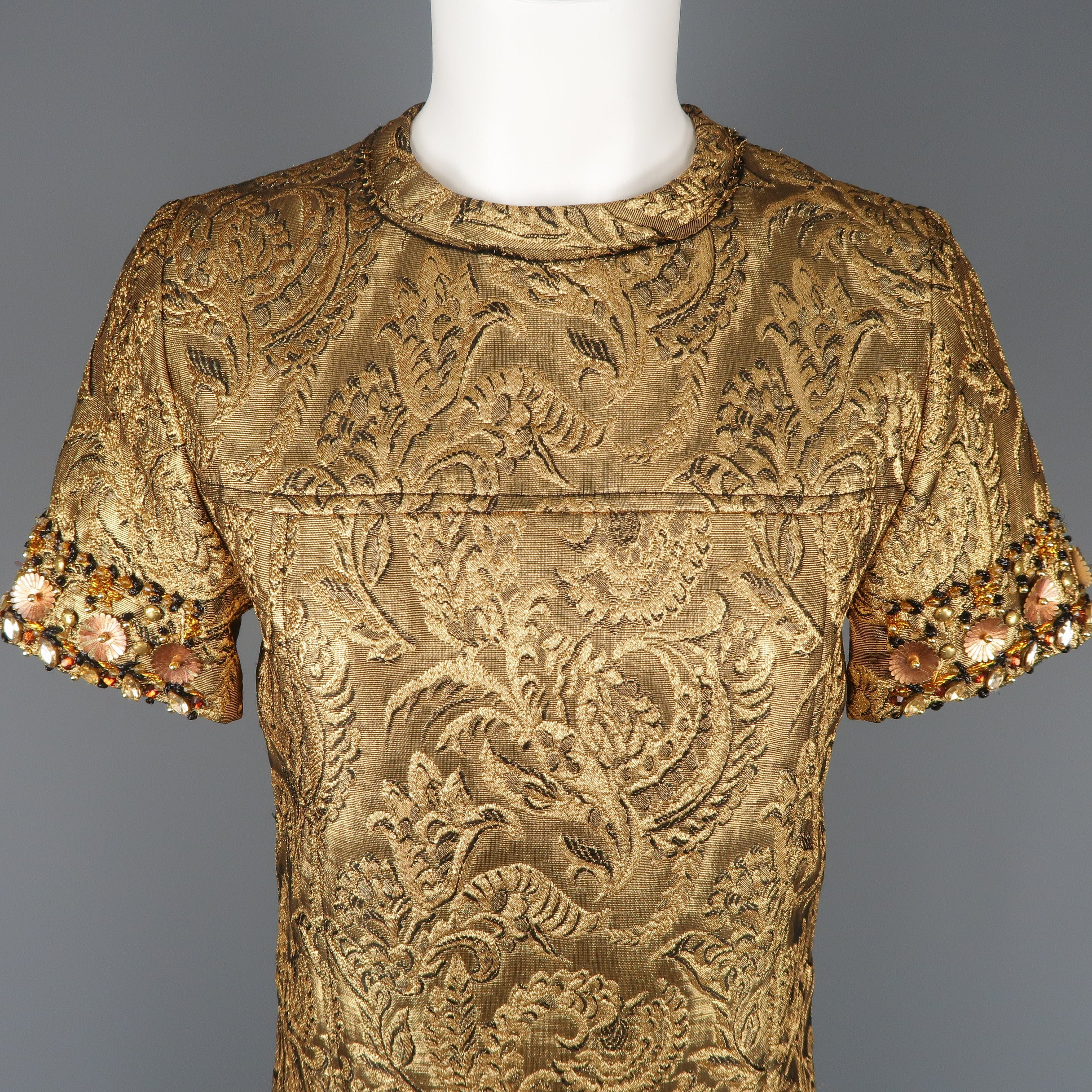 LANVIN Spring 2014 - Size 4 / FR 36 Metallic Gold Beaded