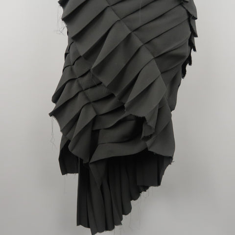 LANVIN Fall 2014  US 4 / FR 36 Black Pleated Pencil Skirt