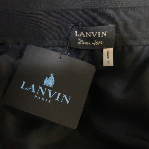 LANVIN Fall 2014  US 4 / FR 36 Black Pleated Pencil Skirt