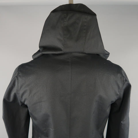 LEMAIRE 40 Navy Wool Blend  Hooded Coat