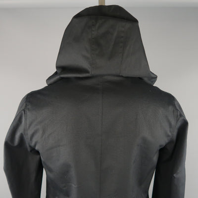 LEMAIRE 40 Navy Wool Blend  Hooded Coat
