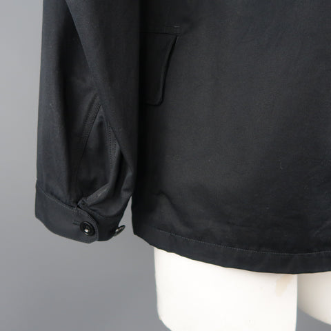 LEMAIRE 40 Navy Wool Blend  Hooded Coat