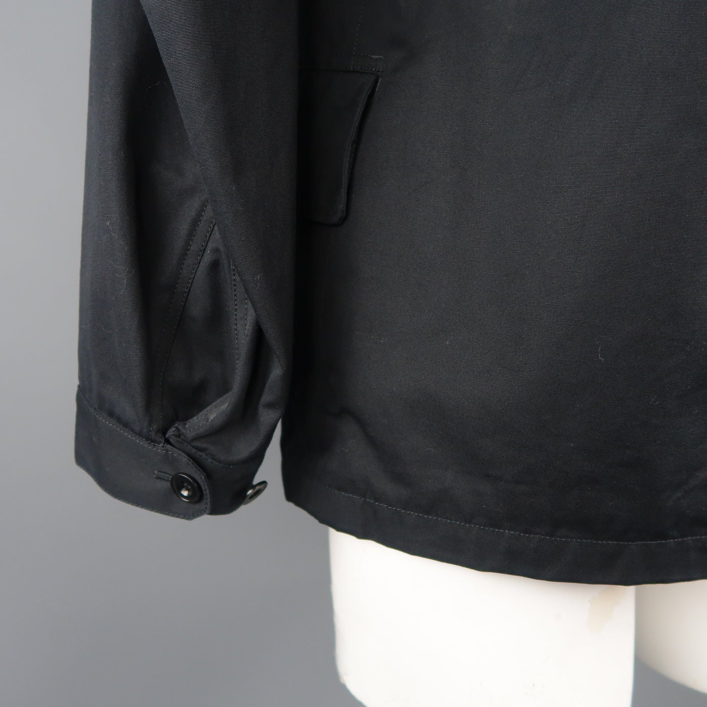LEMAIRE 40 Navy Wool Blend  Hooded Coat